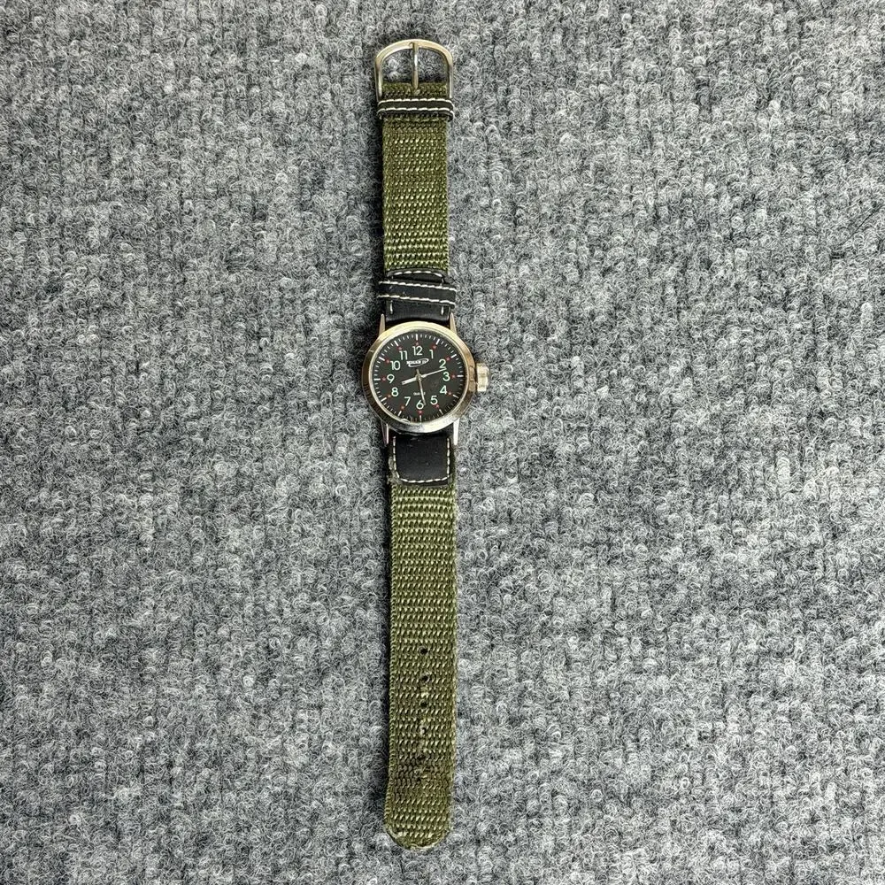 Mulan 11 Quartz Military Style Wristwatch Green Nylon Strap Needs Battery